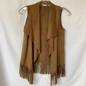Suede boho vest